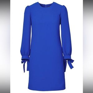 Banana Republic shift Dress.Royal blue. Long sleeve with ties at wrists